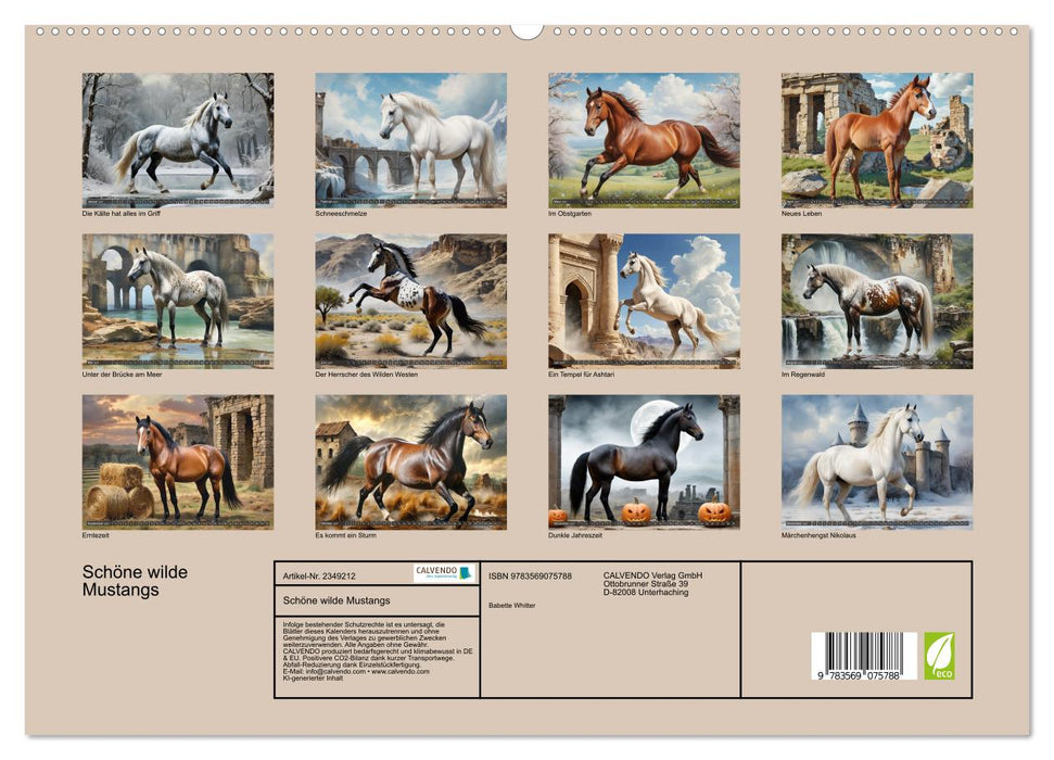 Schöne wilde Mustangs (CALVENDO Premium Wandkalender 2027)