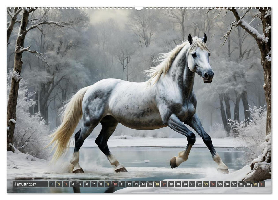 Schöne wilde Mustangs (CALVENDO Premium Wandkalender 2027)