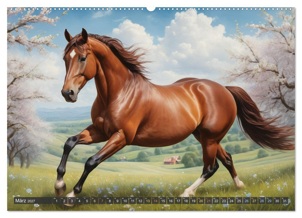 Schöne wilde Mustangs (CALVENDO Premium Wandkalender 2027)