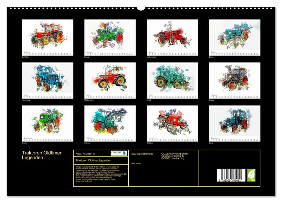 Traktoren Oldtimer Legenden (CALVENDO Premium Wandkalender 2027)