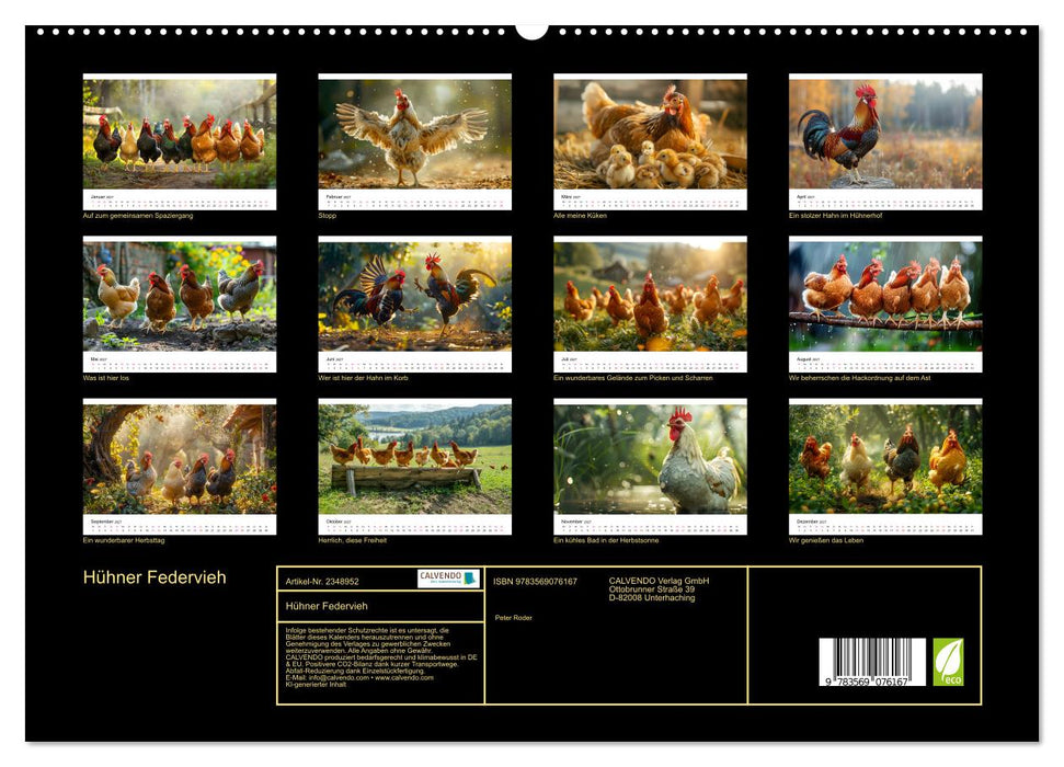 Hühner Federvieh (CALVENDO Premium Wandkalender 2027)