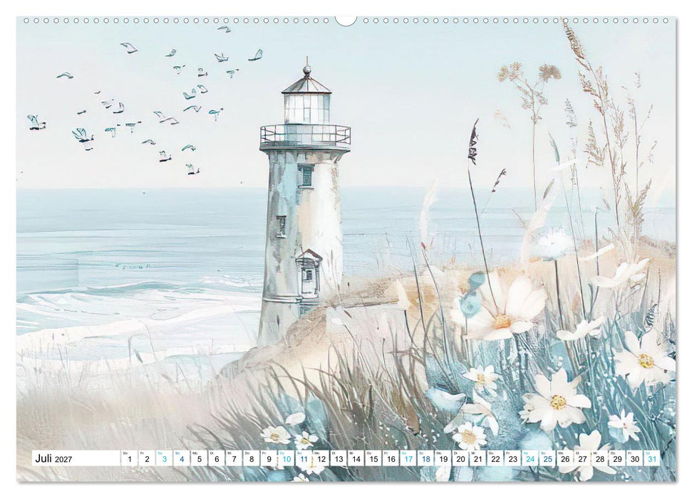 Strandträume in Aquarell (CALVENDO Premium Wandkalender 2027)
