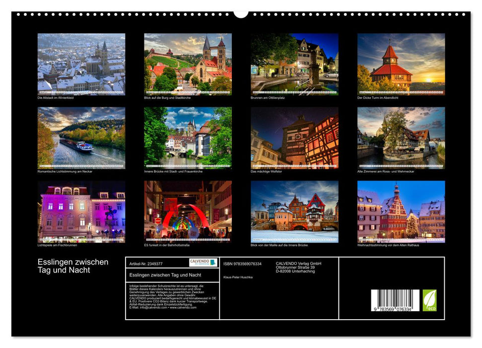 Esslingen zwischen Tag und Nacht (CALVENDO Premium Wandkalender 2027)