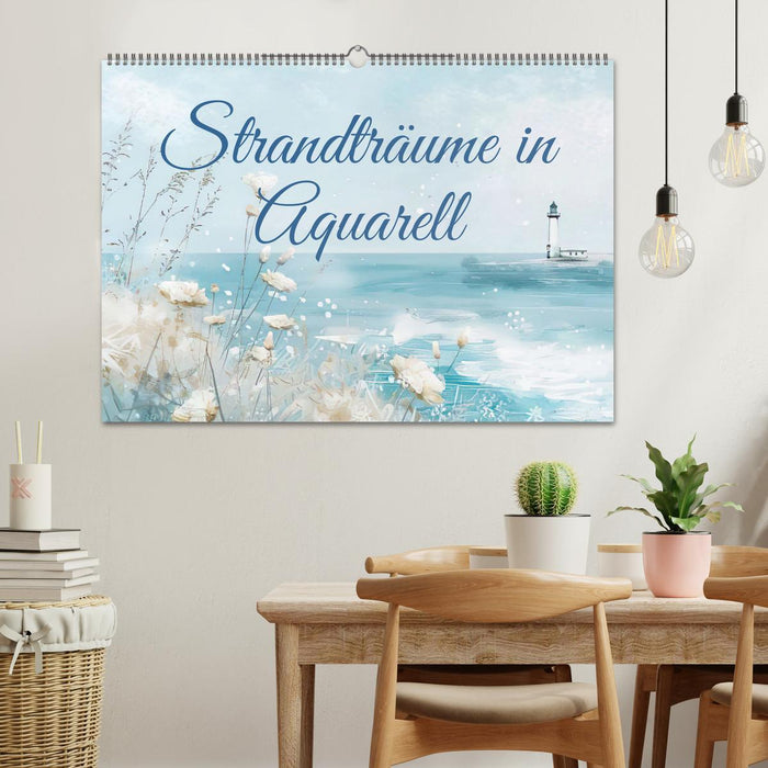 Strandträume in Aquarell (CALVENDO Wandkalender 2027)