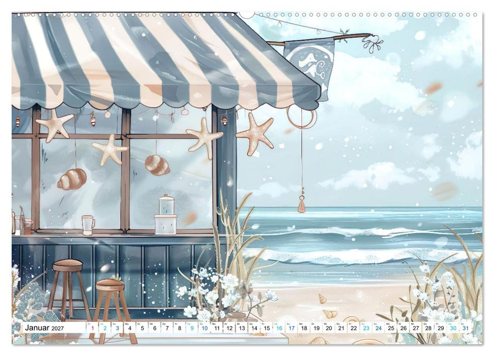 Strandträume in Aquarell (CALVENDO Wandkalender 2027)