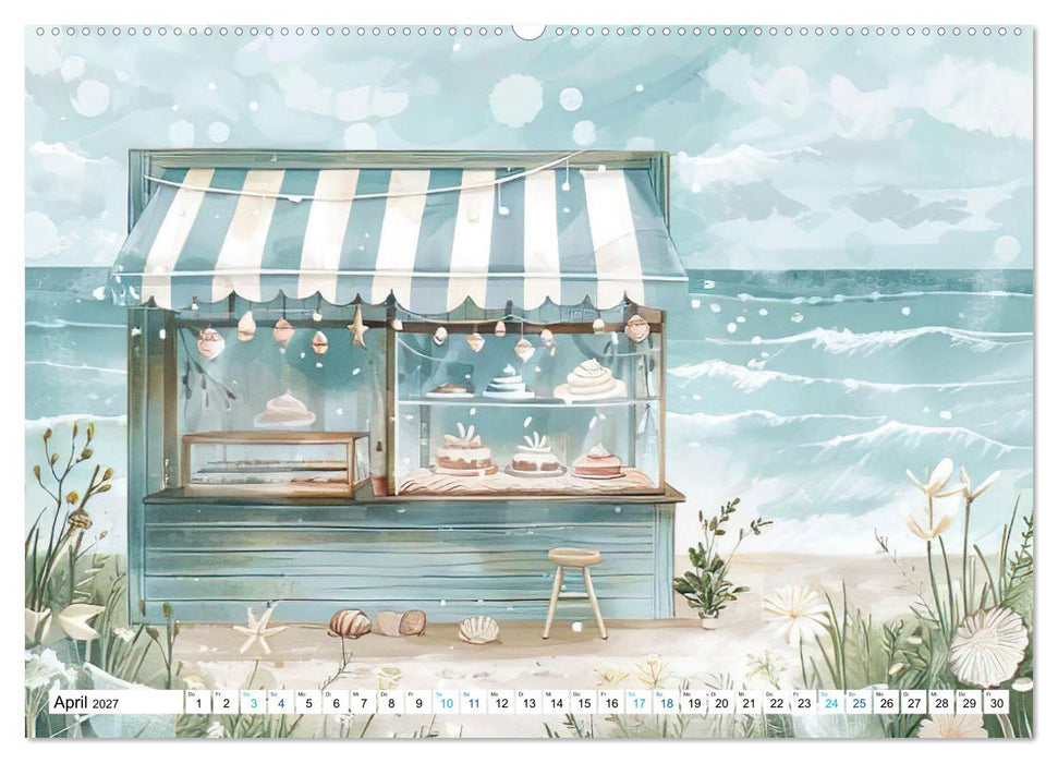 Strandträume in Aquarell (CALVENDO Wandkalender 2027)