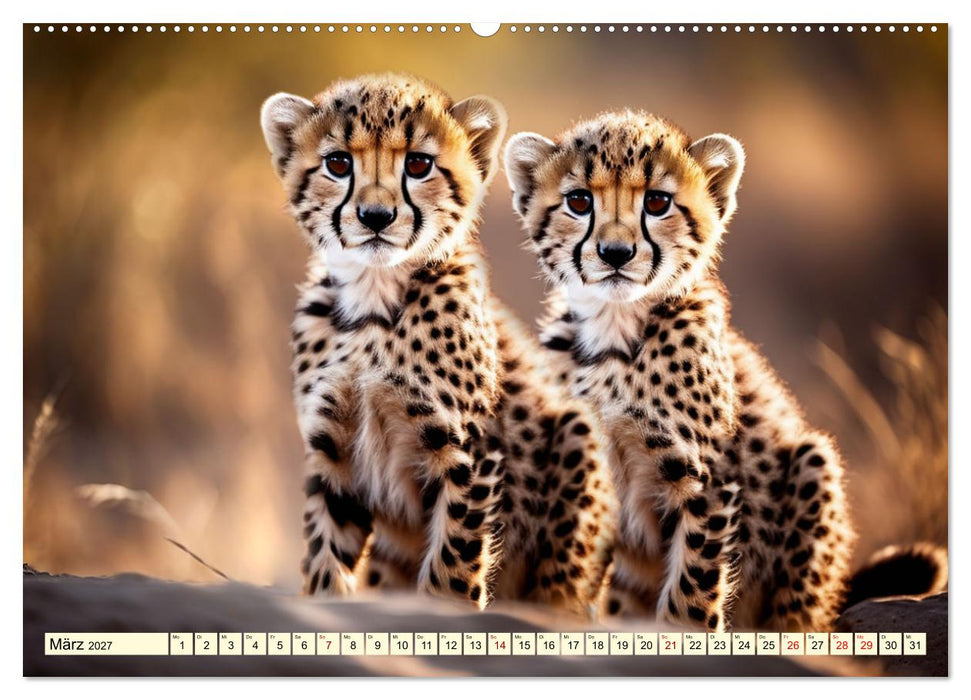 Geparden - die schnellsten Jäger der Welt (CALVENDO Premium Wandkalender 2027)