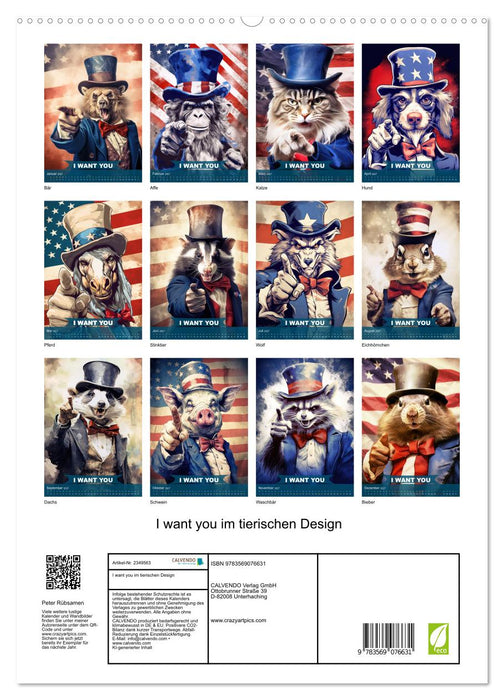I want you im tierischen Design (CALVENDO Premium Wandkalender 2027)