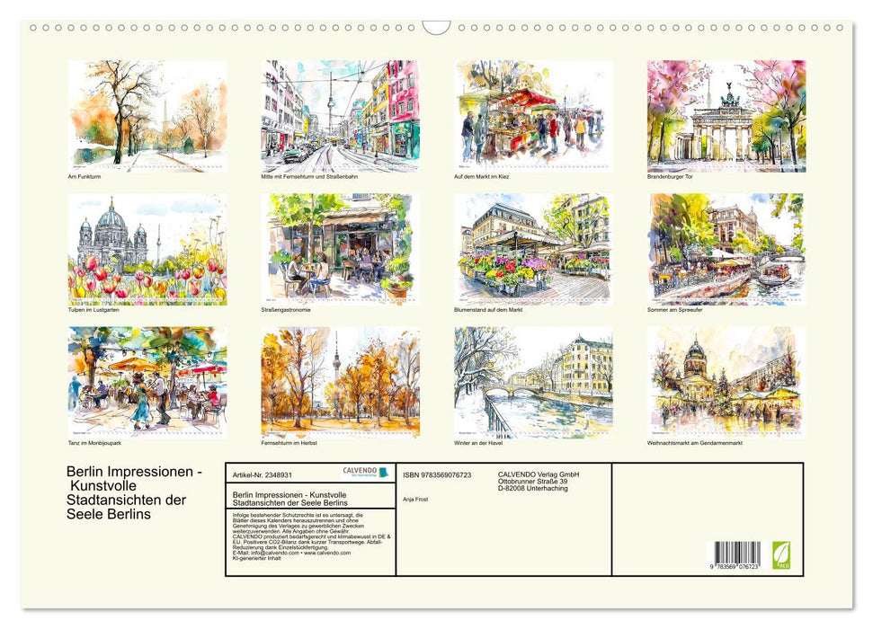 Berlin Impressionen - Kunstvolle Stadtansichten der Seele Berlins (CALVENDO Wandkalender 2027)
