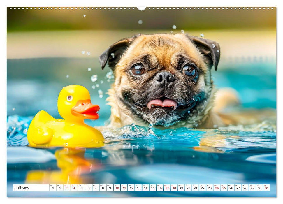 Mops-Mania - Der Spaßkalender für Mops-Fans (CALVENDO Premium Wandkalender 2027)