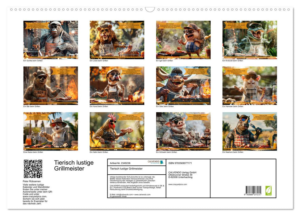 Tierisch lustige Grillmeister (CALVENDO Wandkalender 2027)