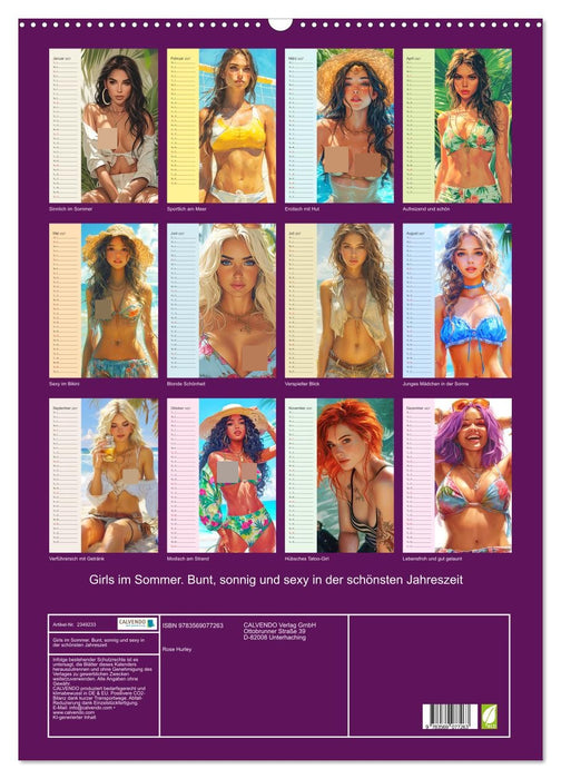 Girls im Sommer. Bunt, sonnig und sexy in der schönsten Jahreszeit (CALVENDO Wandkalender 2027)