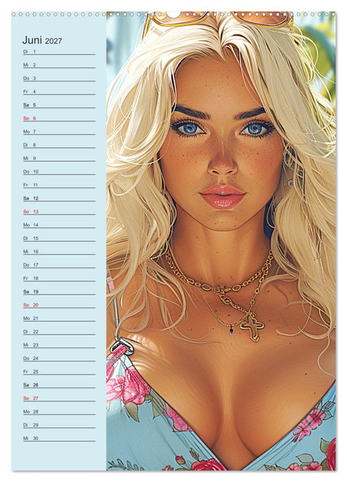 Girls im Sommer. Bunt, sonnig und sexy in der schönsten Jahreszeit (CALVENDO Wandkalender 2027)