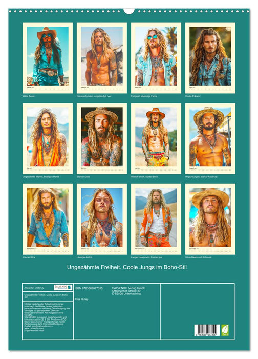 Ungezähmte Freiheit. Coole Jungs im Boho-Stil (CALVENDO Wandkalender 2027)