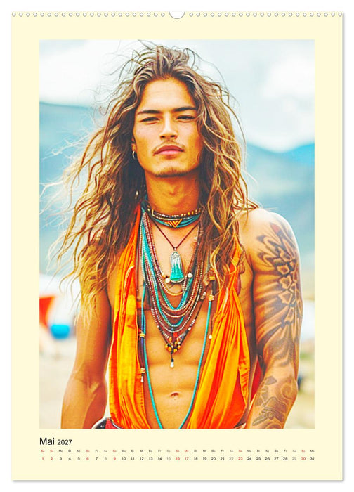 Ungezähmte Freiheit. Coole Jungs im Boho-Stil (CALVENDO Wandkalender 2027)