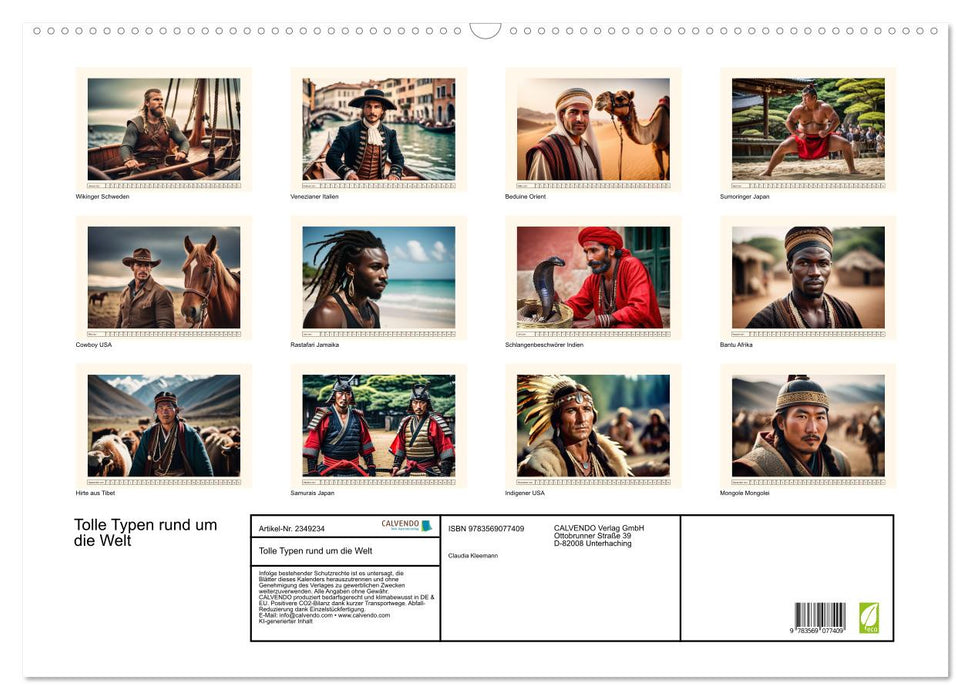 Tolle Typen rund um die Welt (CALVENDO Wandkalender 2027)