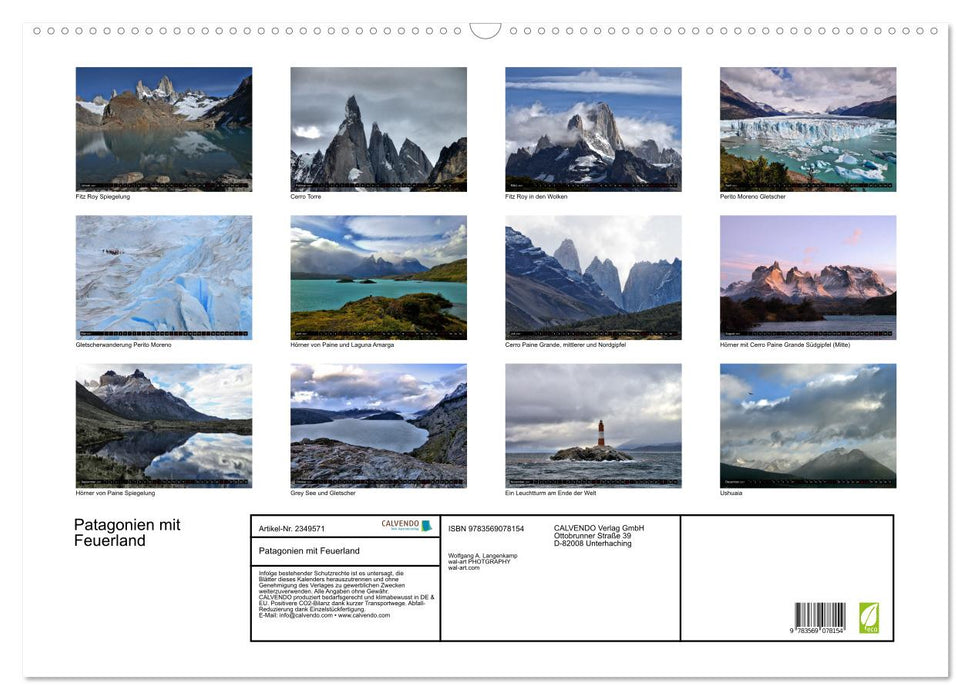 Patagonien mit Feuerland (CALVENDO Wandkalender 2027)