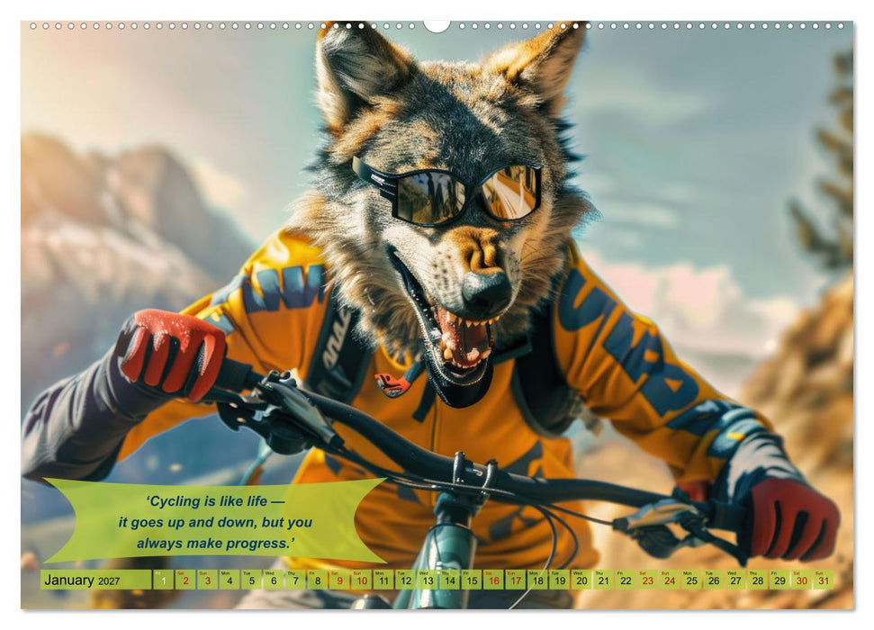 Funny charming animals on a bicycle (CALVENDO Premium-Calendar 2027)