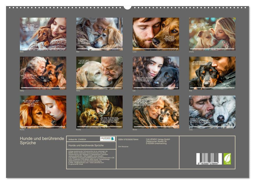 Hunde und berührende Sprüche (CALVENDO Premium Wandkalender 2027)