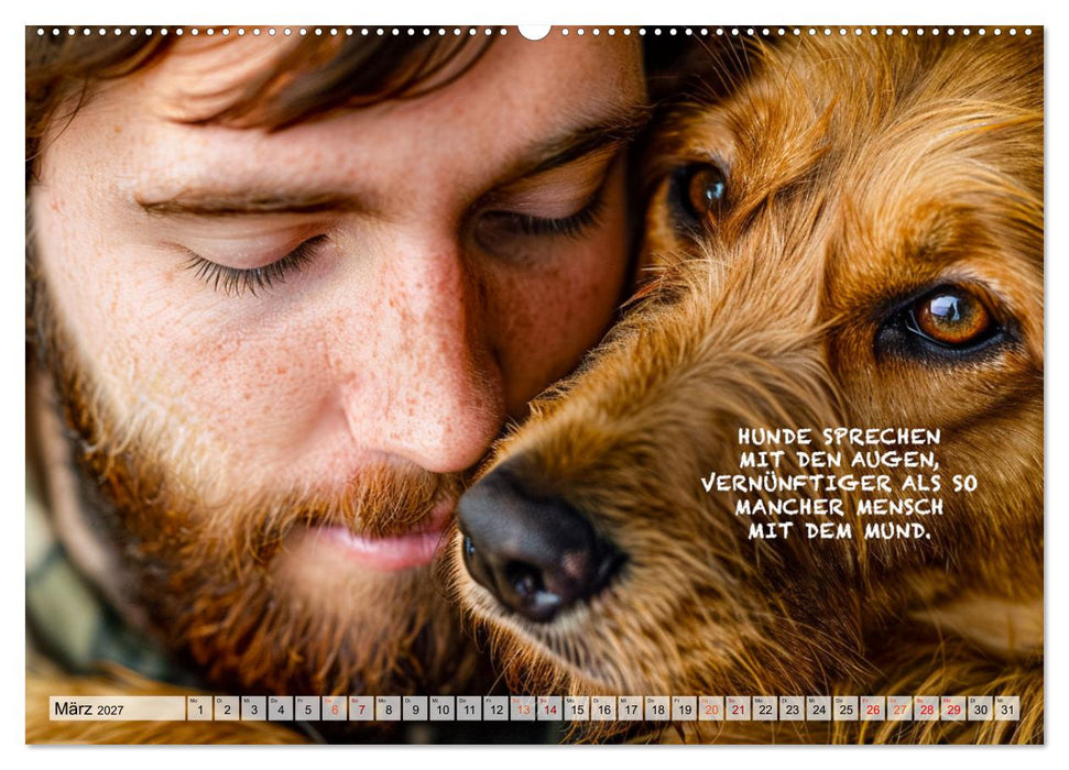 Hunde und berührende Sprüche (CALVENDO Premium Wandkalender 2027)