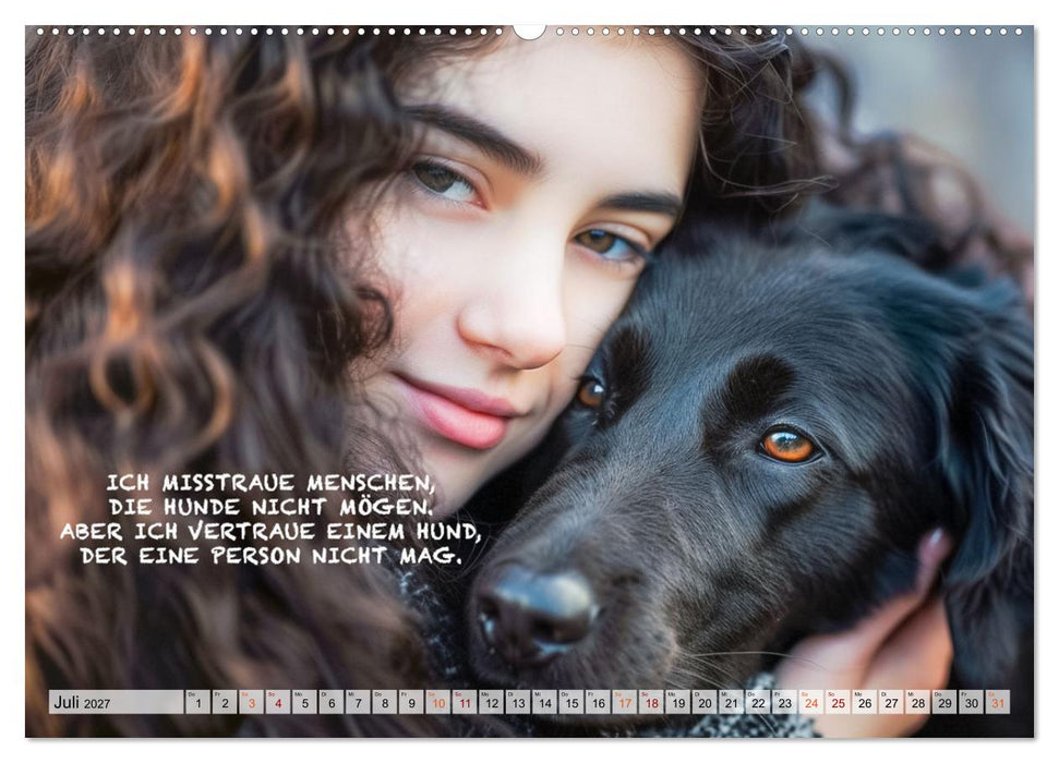 Hunde und berührende Sprüche (CALVENDO Premium Wandkalender 2027)