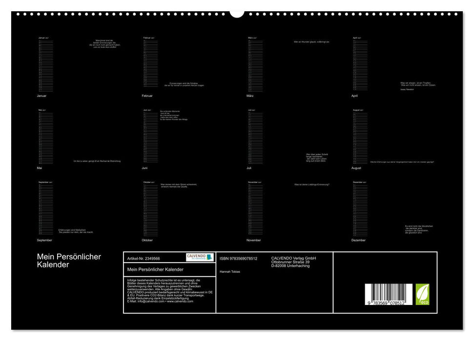 Mein Persönlicher Kalender (CALVENDO Premium Wandkalender 2027)