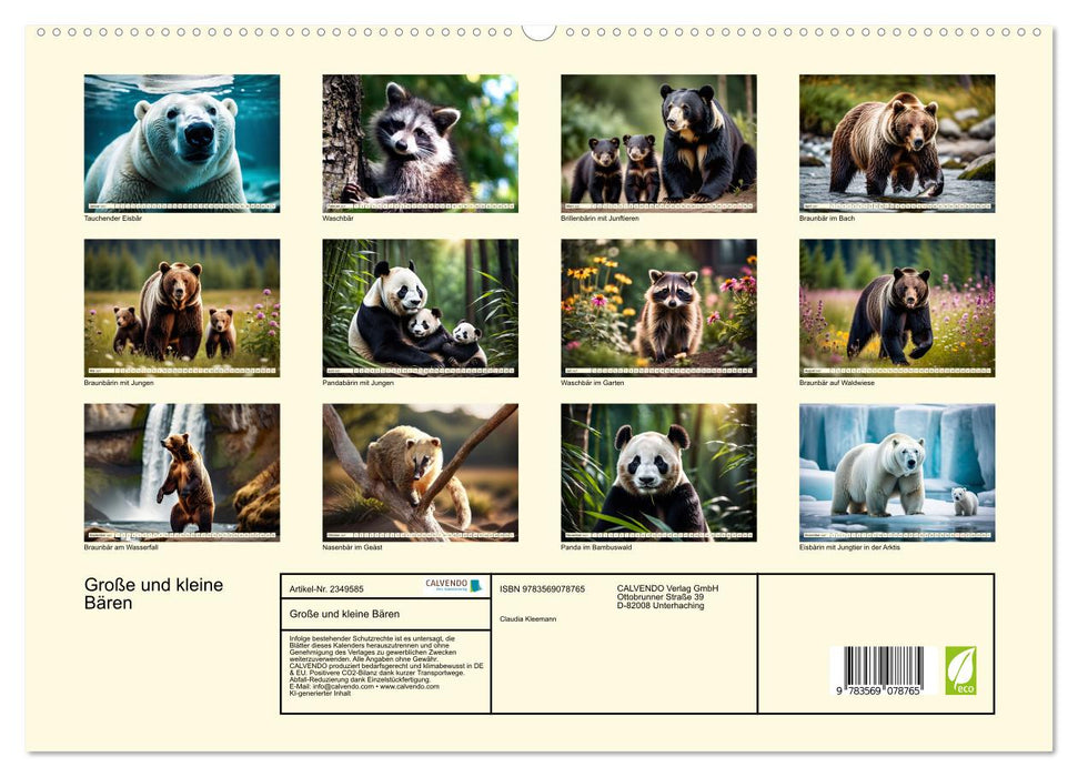 Große und kleine Bären (CALVENDO Premium Wandkalender 2027)