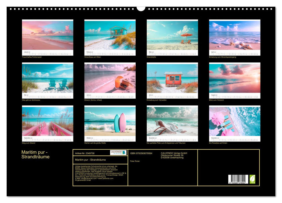Maritim pur - Strandträume (CALVENDO Wandkalender 2027)