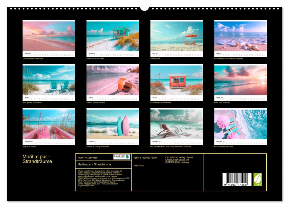 Maritim pur - Strandträume (CALVENDO Premium Wandkalender 2027)