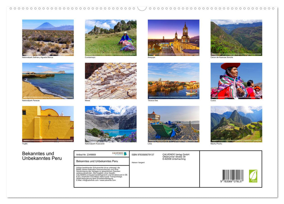 Bekanntes und Unbekanntes Peru (CALVENDO Premium Wandkalender 2027)