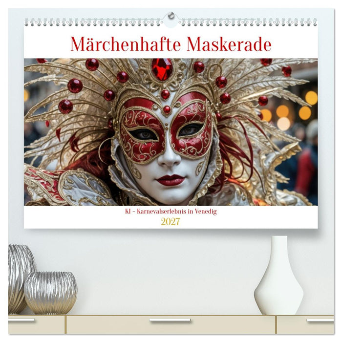 Märchenhafte Maskerade KI - Karnevalserlebnis in Venedig (CALVENDO Premium Wandkalender 2027)