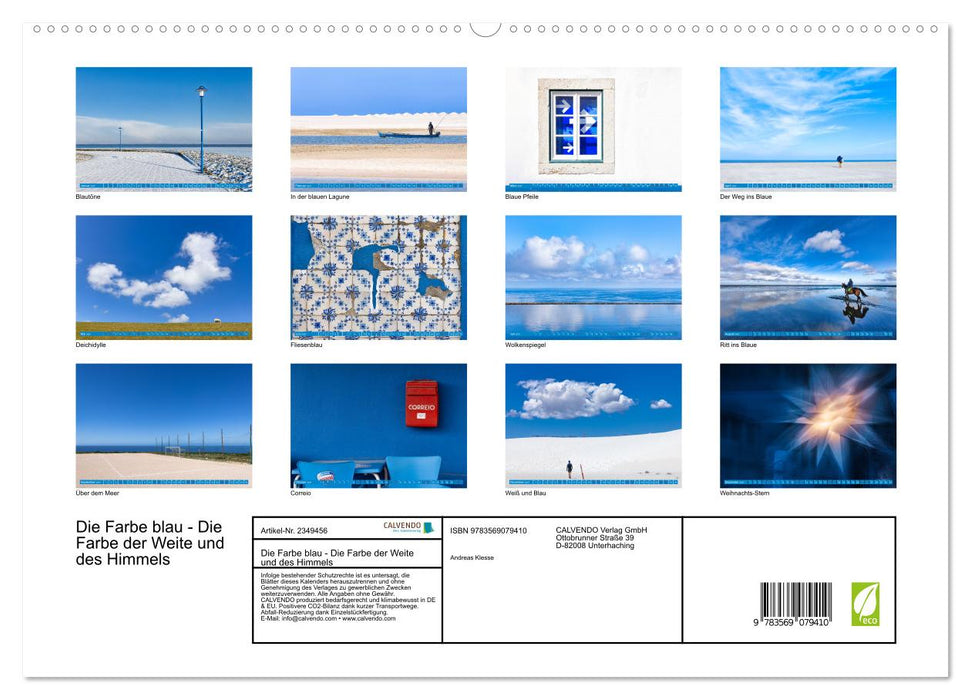 Die Farbe blau - Die Farbe der Weite und des Himmels (CALVENDO Premium Wandkalender 2027)