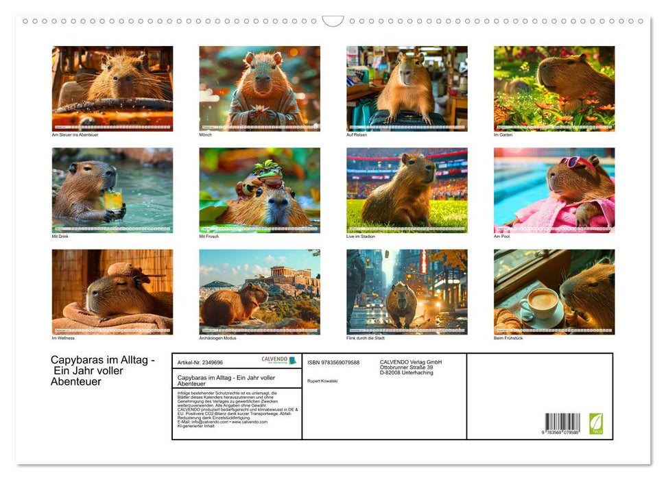 Capybaras im Alltag - Ein Jahr voller Abenteuer (CALVENDO Wandkalender 2027)