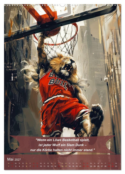 Der tierisch lustige Basketball-Kalender (CALVENDO Premium Wandkalender 2027)