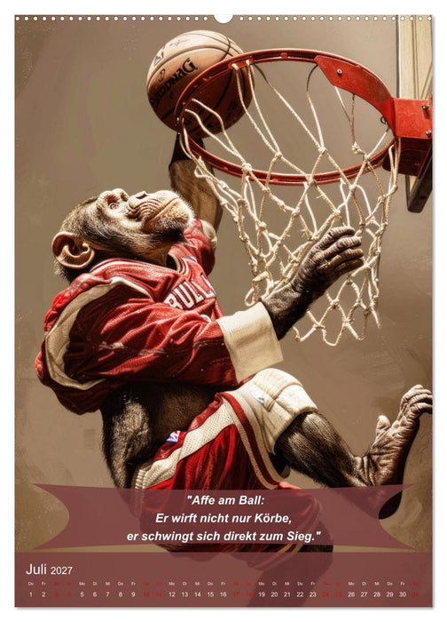 Der tierisch lustige Basketball-Kalender (CALVENDO Premium Wandkalender 2027)