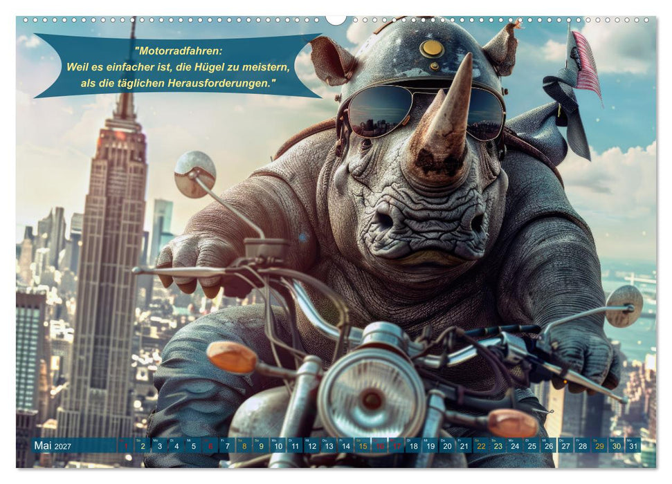Tierisch lustige Motorradfahrer (CALVENDO Wandkalender 2027)