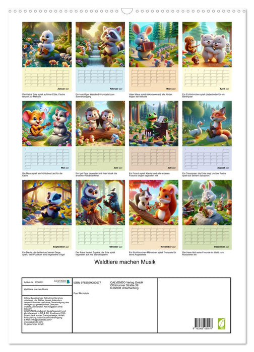 Waldtiere machen Musik (CALVENDO Wandkalender 2027)