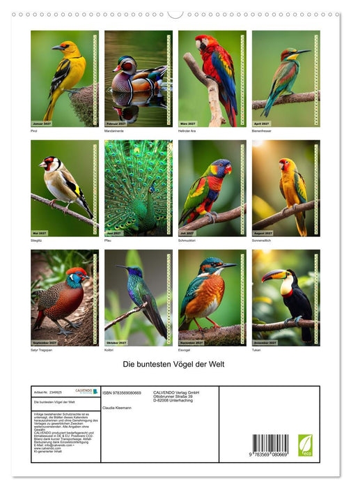 Die buntesten Vögel der Welt (CALVENDO Premium Wandkalender 2027)