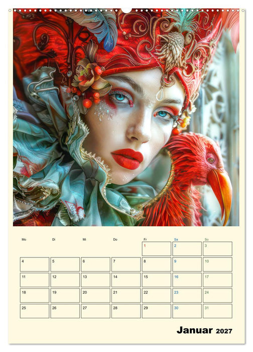Surreale Frauenportraits im venezianischen Stil - Planer (CALVENDO Premium Wandkalender 2027)