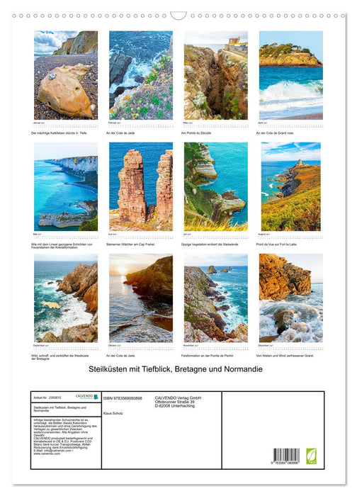 Steilküsten mit Tiefblick, Bretagne und Normandie (CALVENDO Wandkalender 2027)