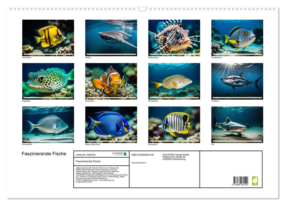 Faszinierende Fische (CALVENDO Wandkalender 2027)