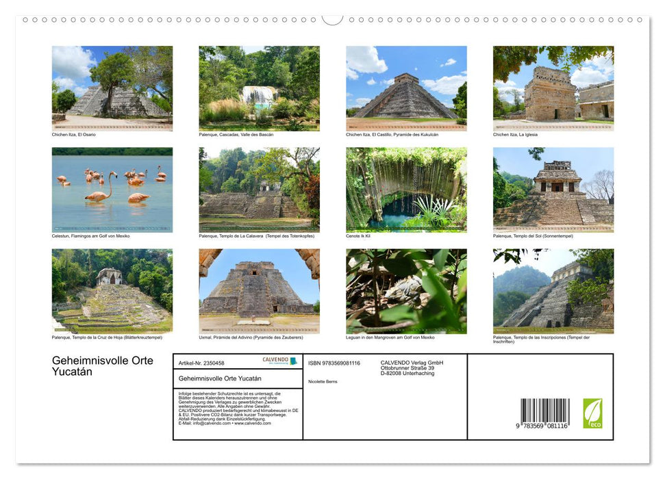 Geheimnisvolle Orte Yucatán (CALVENDO Premium Wandkalender 2027)
