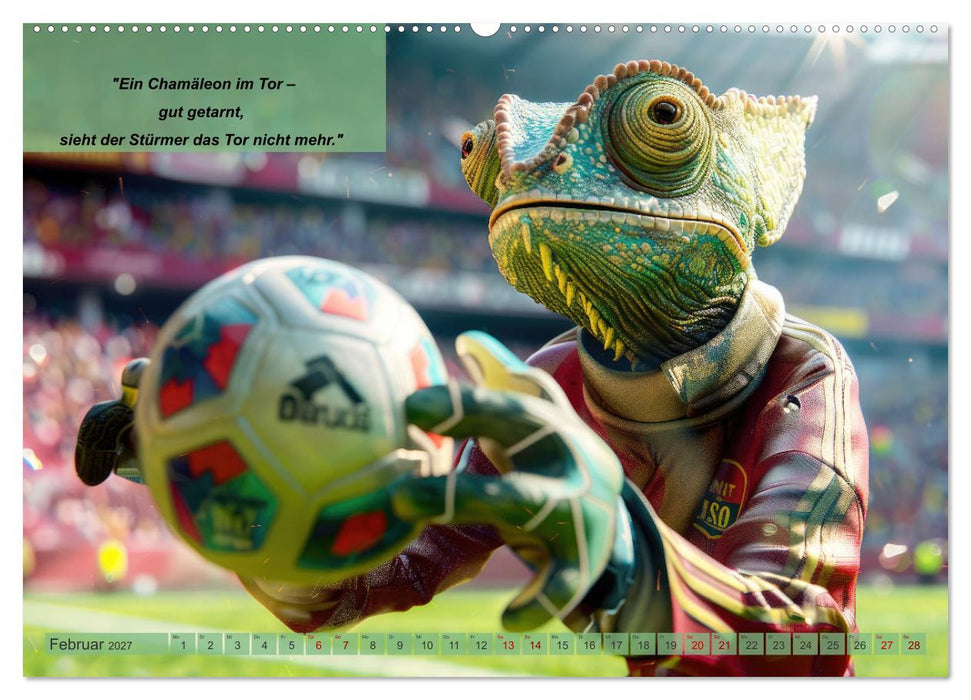 Der tierisch lustige Fußballkalender (CALVENDO Wandkalender 2027)