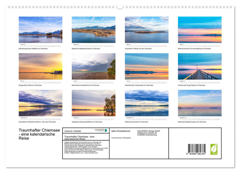Traumhafter Chiemsee - eine kalendarische Reise (CALVENDO Premium Wandkalender 2027)