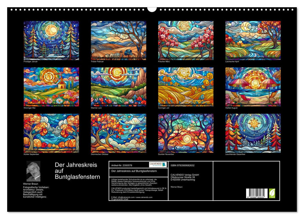 Der Jahreskreis auf Buntglasfenstern (CALVENDO Wandkalender 2027)