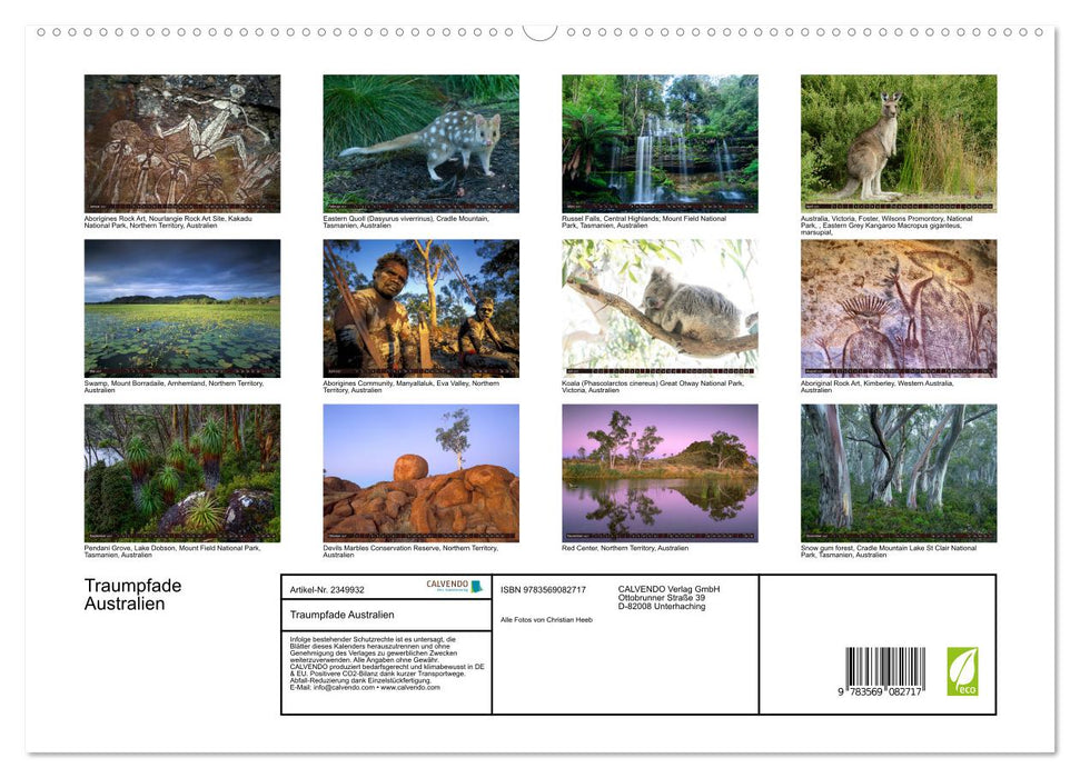 Traumpfade Australien (CALVENDO Premium Wandkalender 2027)