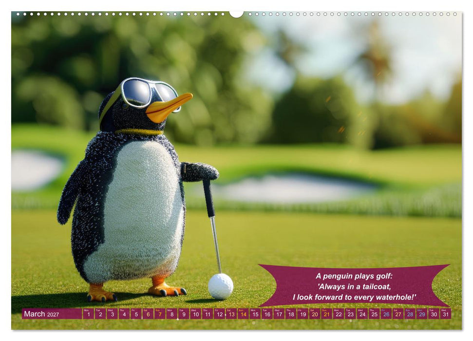 Funny charming animals as golf players (CALVENDO Premium-Calendar 2027)