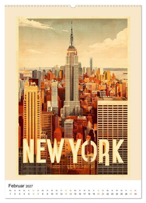 Retro Reise Poster - Fernweh der goldenen Jahre (CALVENDO Premium Wandkalender 2027)