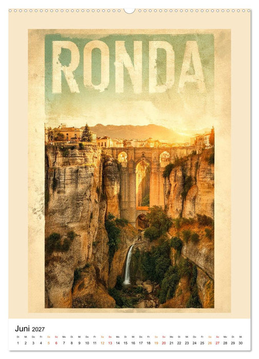 Retro Reise Poster - Fernweh der goldenen Jahre (CALVENDO Premium Wandkalender 2027)