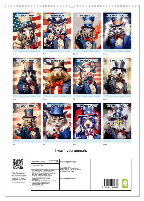 I want you animals (CALVENDO Premium-Calendar 2027)